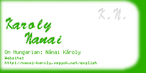 karoly nanai business card